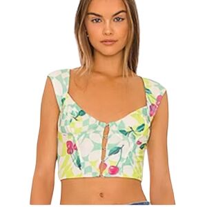 AFRM Bradlee Corset Top in‎ Mint Cherry NWT